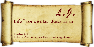 Lázorovits Jusztina névjegykártya