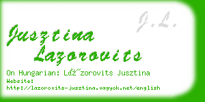 jusztina lazorovits business card